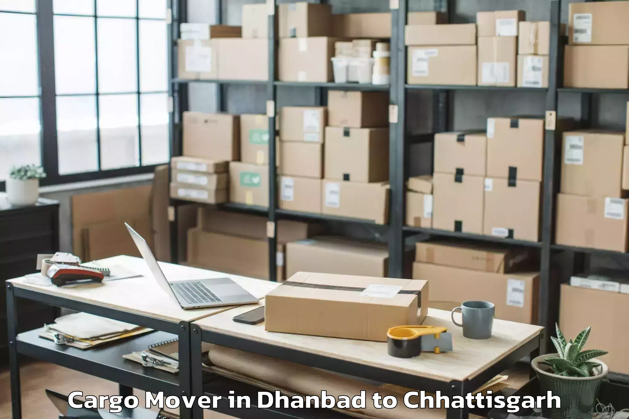 Book Dhanbad to Abhilashi University Raipur Cargo Mover Online